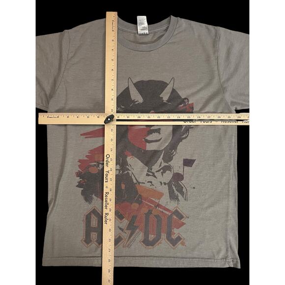 AC/DC Horns Graphic T-Shirt Highway to Hell Gray Medium | Classic Rock Band Tee - Picture 12 of 14